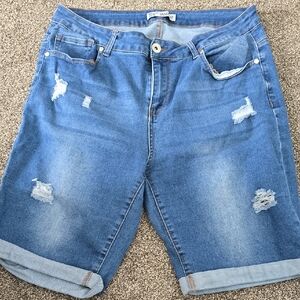 Sandpiper Distressed Blue Jean Shorts